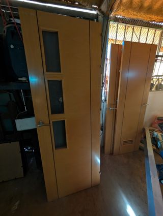 Puertas de madera con cristal