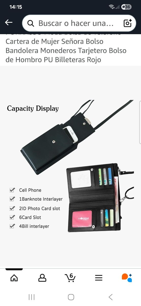 Borsa da donna con custodia per cellulare. Re Magi.