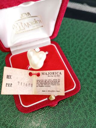 Anillo Plata Corazón Perla y Circonita