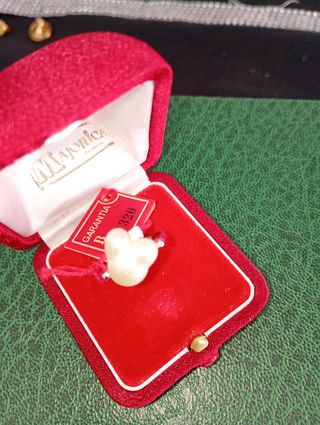 Anillo Plata Corazón Perla y Circonita
