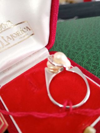 Anillo Plata Corazón Perla y Circonita