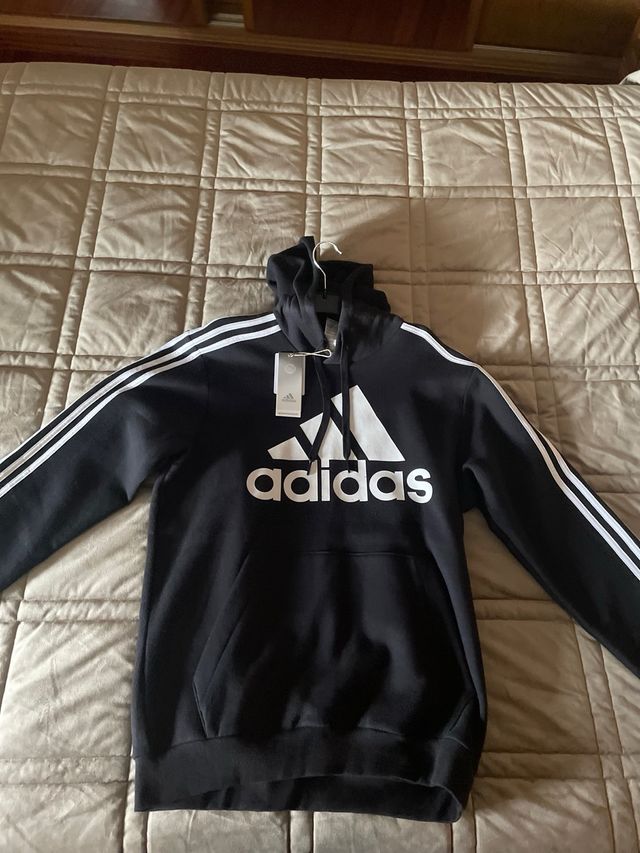 Sudadera Adidas Negra con Logo Blanco