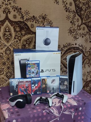 PS5 con DualSense 2, juegos, headset y suscripción