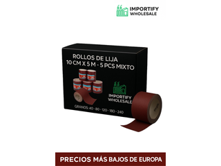 Pack 5 Rollos Lija Mixta 10cm x 5m