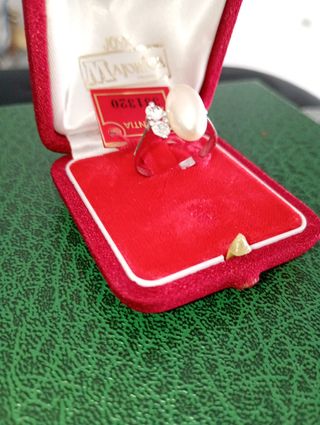 Anillo Plata de Ley Majorica Perla y Circonita
