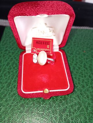 Anillo Plata de Ley Majorica Perla y Circonita