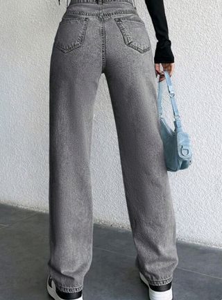 Jeans rectos cintura media mujer