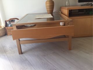 Mesa de centro madera y cristal