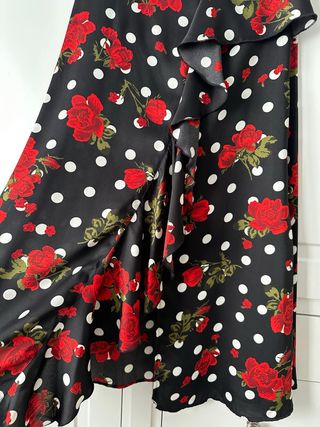 Falda Zara Flamenco Volante Lunares Talla S