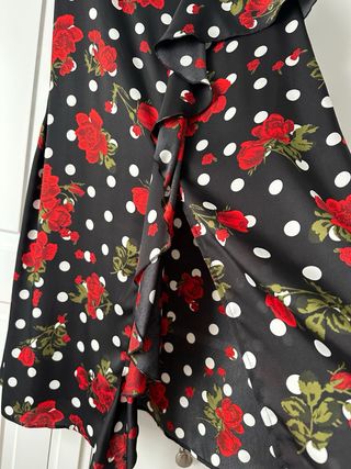 Falda Zara Flamenco Volante Lunares Talla S