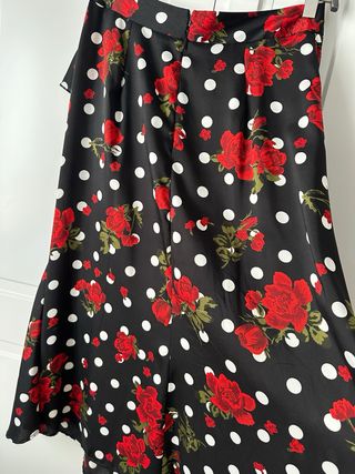 Falda Zara Flamenco Volante Lunares Talla S