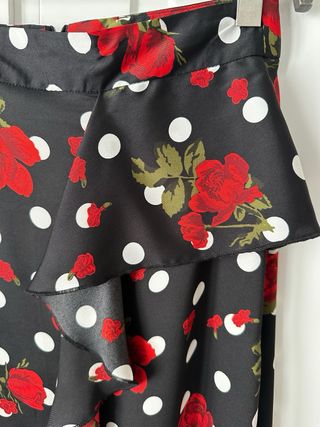 Falda Zara Flamenco Volante Lunares Talla S