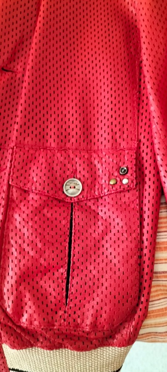 Giacca in pelle Delan rossa