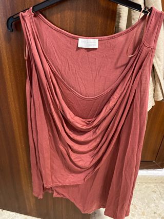 Zara Camiseta Elegante Rosa Talla M