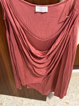 Zara Camiseta Elegante Rosa Talla M