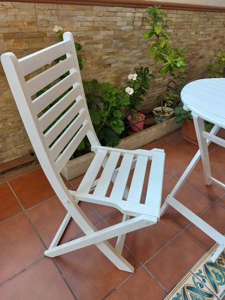 Mesa y 2 Sillas Madera Terraza Jardín