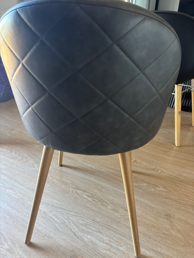  Silla Maisons du Monde Piel Negra