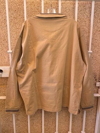 Sudadera Hombre Beige Cuello Cremallera Vintage