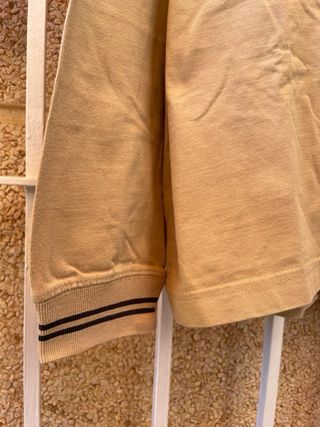 Sudadera Hombre Beige Cuello Cremallera Vintage