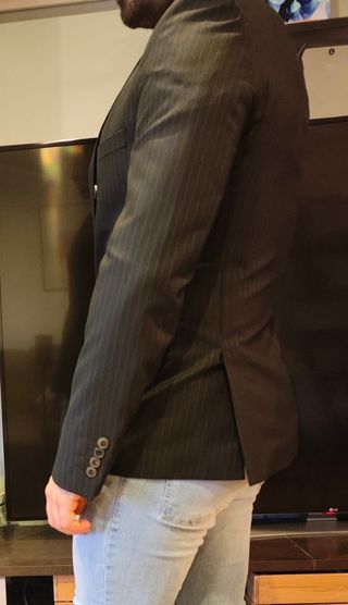 Americana Zara rallas negra/gris Talla M