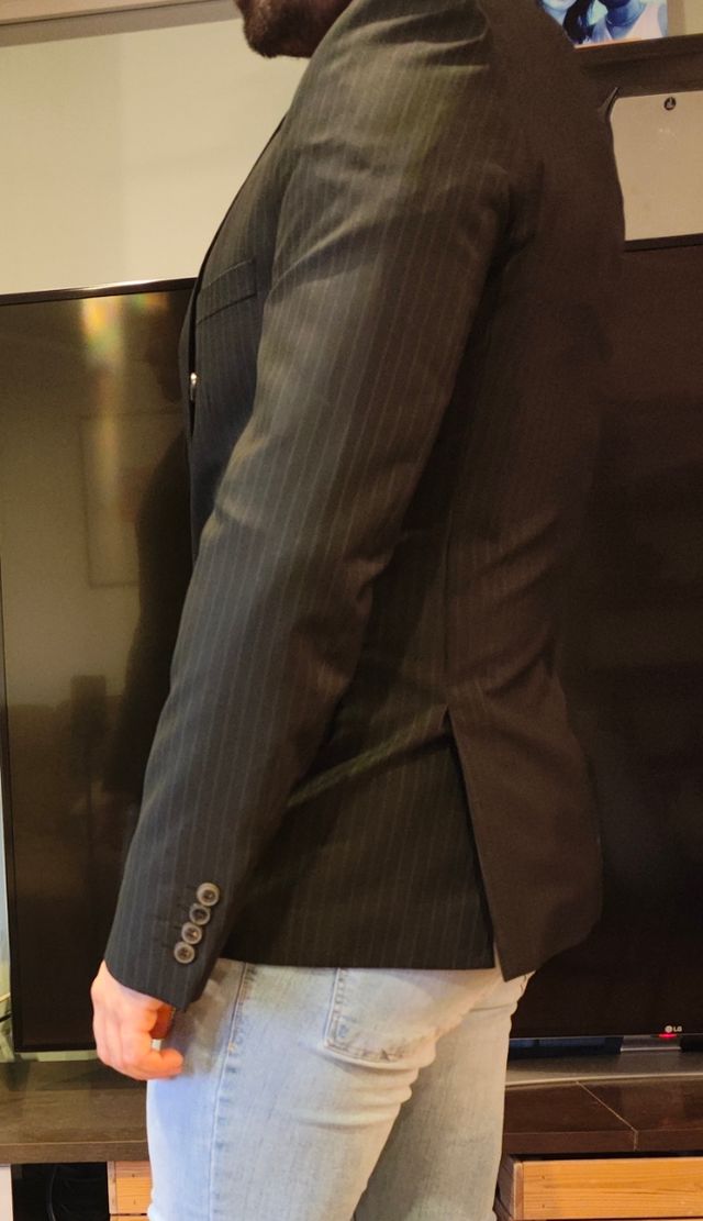 Americana Zara rallas negra/gris Talla M