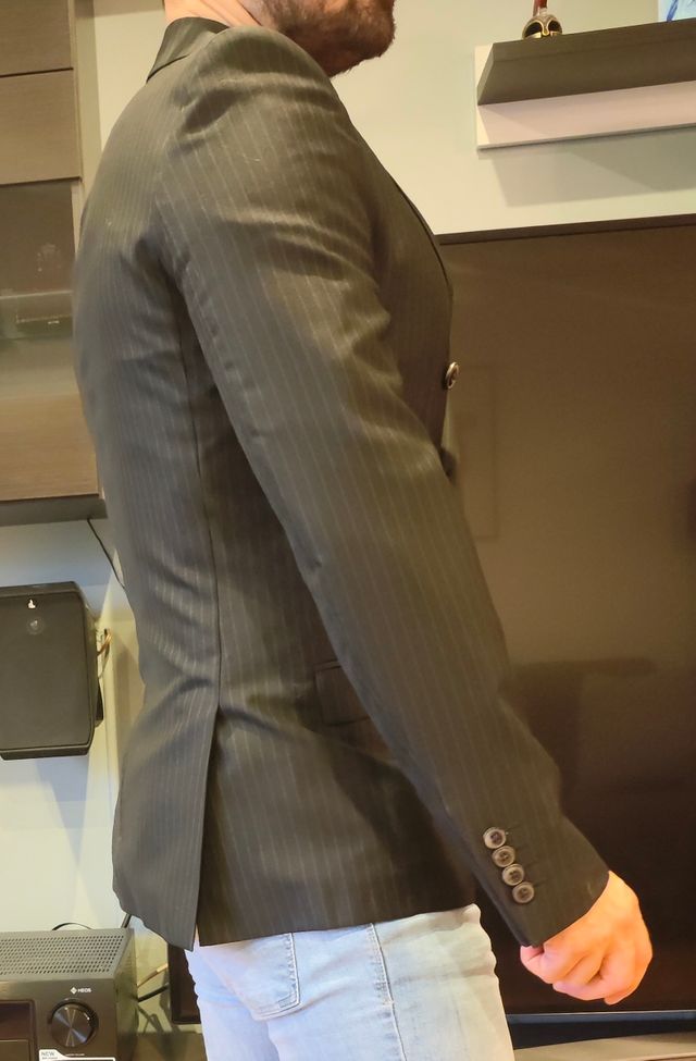 Americana Zara rallas negra/gris Talla M