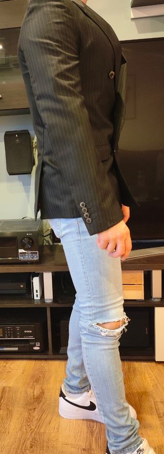 Americana Zara rallas negra/gris Talla M