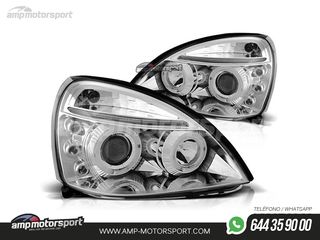 FAROS DELANTEROS OJOS DE ANGEL PARA RENAULT CLIO