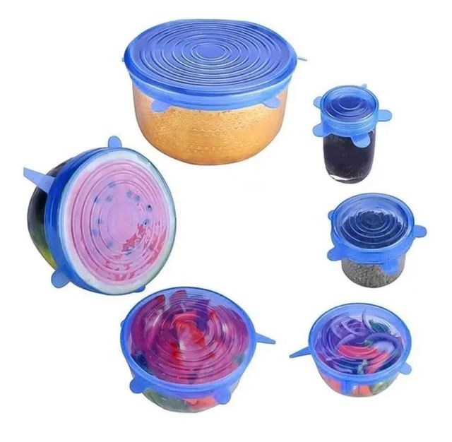 Set Tapas Silicona Reutilizables (Azul)