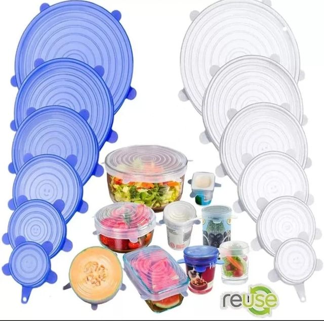 Set Tapas Silicona Reutilizables (Azul)