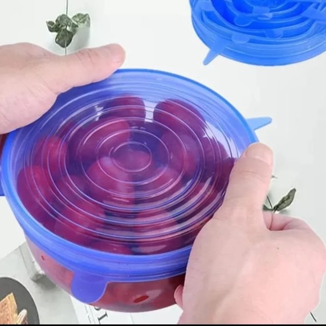 Set Tapas Silicona Reutilizables (Azul)