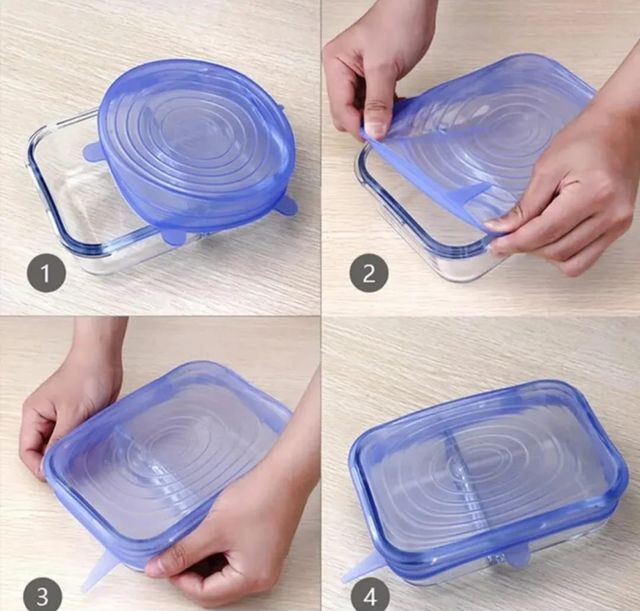 Set Tapas Silicona Reutilizables (Azul)