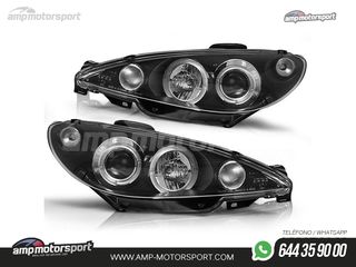 FAROS DELANTEROS OJOS DE ANGEL PARA PEUGEOT 206