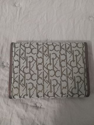 Portafoglio Calvin Klein in tessuto beige