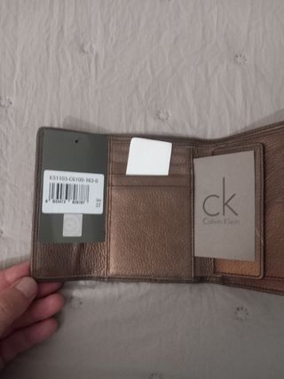 Portafoglio Calvin Klein in tessuto beige