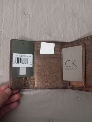 Portafoglio Calvin Klein in tessuto beige