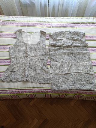 Blusas sin mangas y fulard a juego blanco y negro