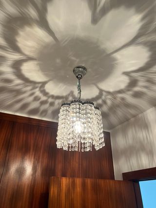 2 Candeeiros Lustre Cristal Metal Prata