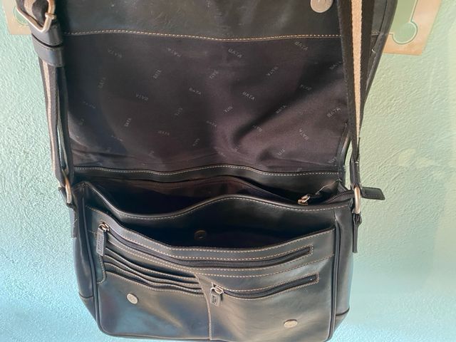 Cartera bandolera polipiel marrón 