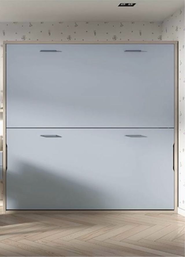 Litera abatible madera beige y azul