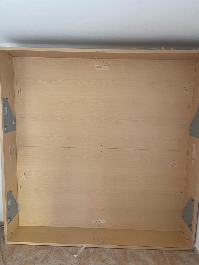 Litera abatible madera beige y azul