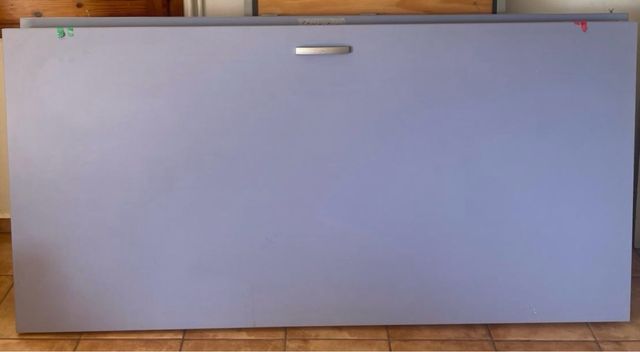 Litera abatible madera beige y azul