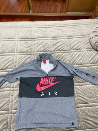 Sudadera Nike Gris y Negra Media Cremallera