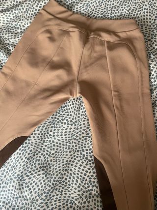 Leggings mujer beige y marrón