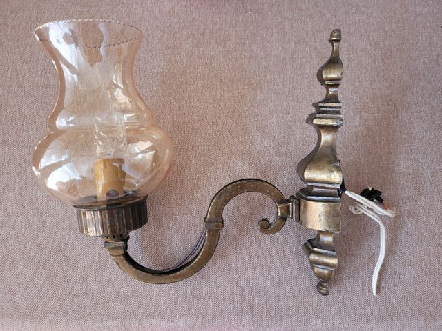 Coppia Applique Vetro Ambra