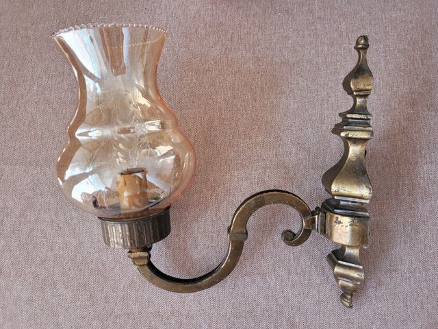 Coppia Applique Vetro Ambra