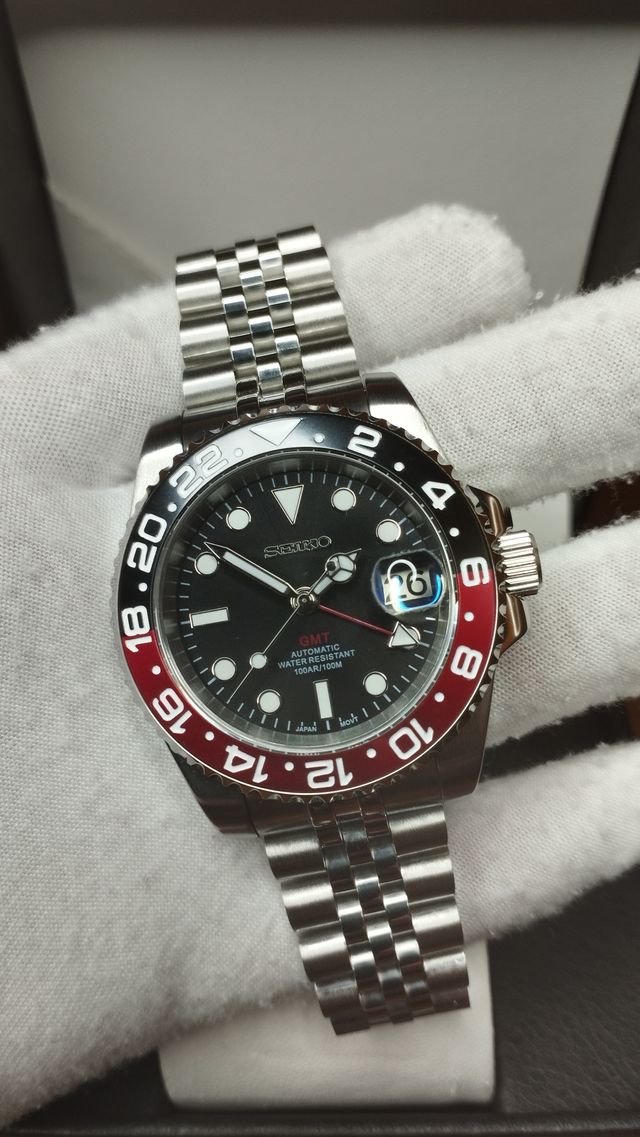 Reloj Seiko Mod GMT-Master II Coca Cola Negro Rojo