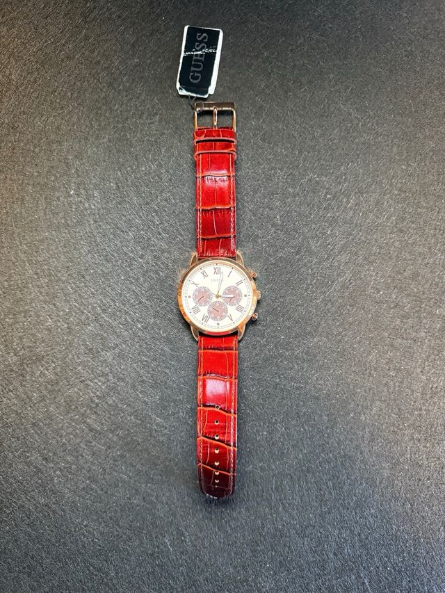 Reloj Guess Correa Piel Marrón y Dorado