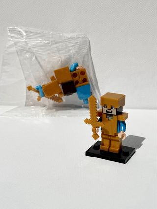 Steve 3 armatura oro diamante Lego Minecraft Set