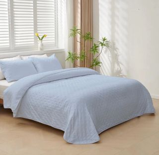Colcha Icelands Greta Garbo cama 150cm celeste